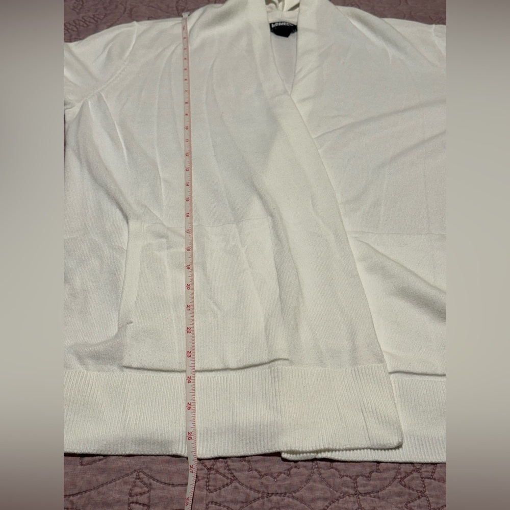 Lands End White Open Front Cardigan medium (10-12) - Picture 9 of 15